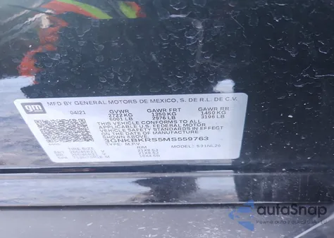 2021 Chevrolet Blazer Rs z USA, uszkodzony, nr VIN 3GNKBKRS5MS559763